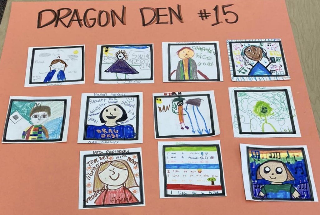Dragon Den #15 Students Artwork on Board