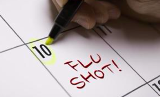Calendar with number 10 and Flu Shot in text